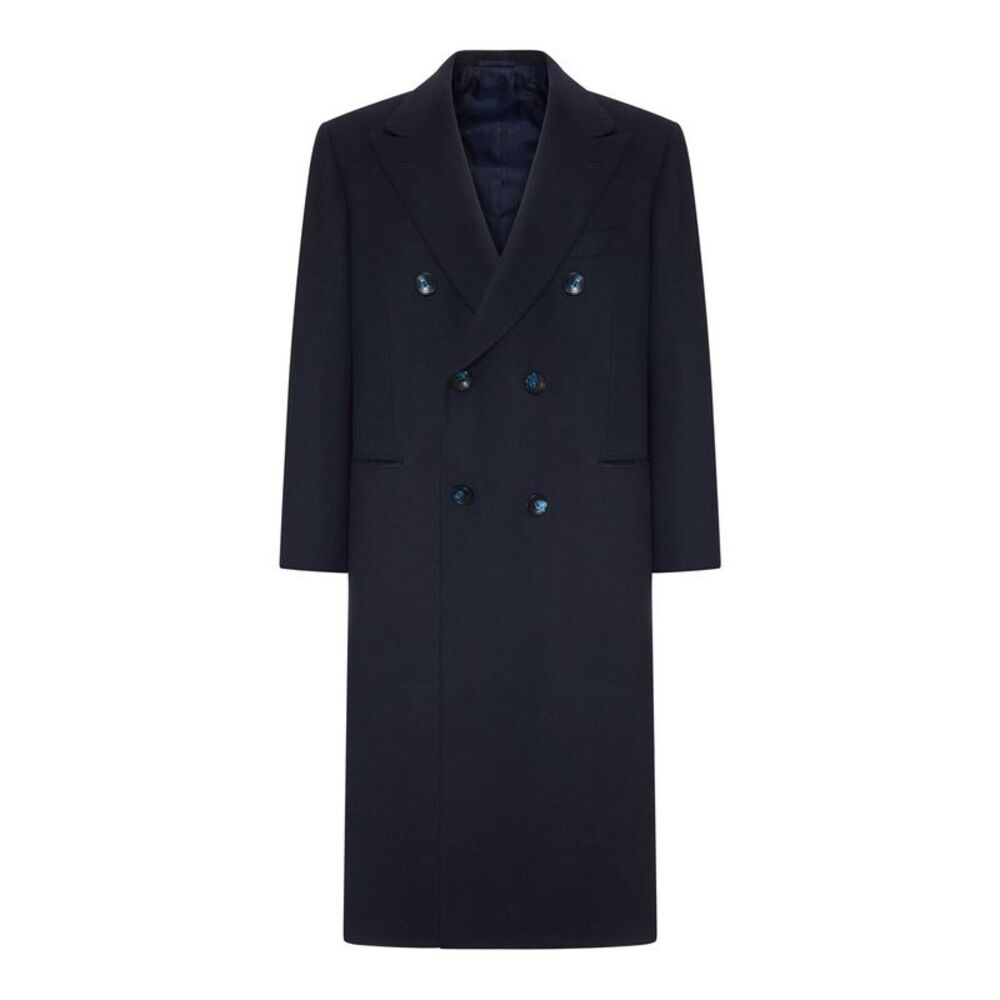 Kiton Men Long Double-Breasted Cashmere Coat